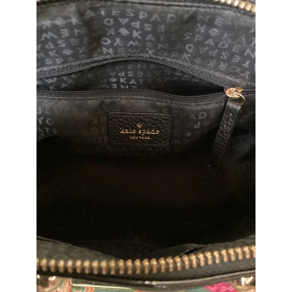 Kate Spade Black Pebbled Leather Satchel Crossbody Bag‎ Gold Hardware PXRU5510